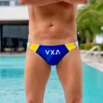 unlined blue swim brief