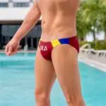 unlined red swim brief