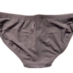 VXA men’s competitive swim brief in Gray with white logo, back view