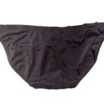 VXA men’s competitive swim brief in glossy black with white logo, back view